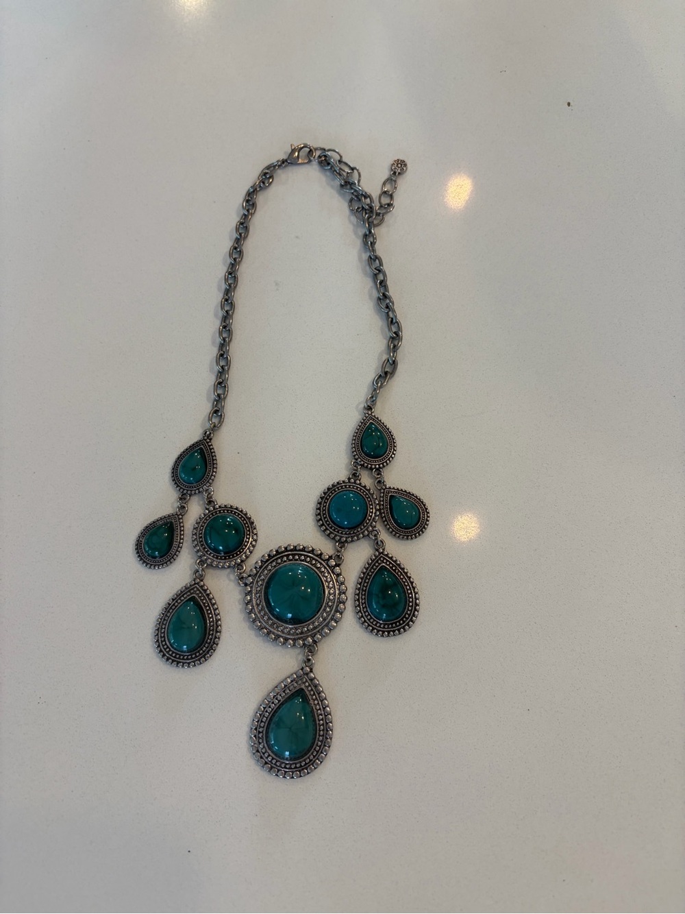 Turquoise Teardrop Statement Necklace - Women Jewelry